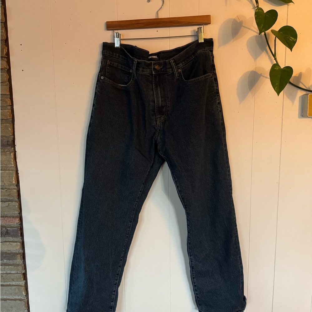 Lands' End Men's Dark Denim Flannel-Lined Jeans